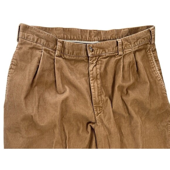 Vintage Savane Corduroy Pants Mens 36 x 31 Corduroy Trousers Tan Light Brown - Picture 2 of 6